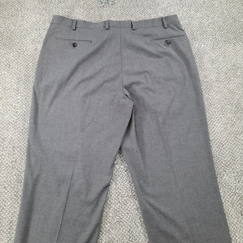Ralph Lauren Mens 40x32 Grey Pleated Cuffed Dress Pants Stretch Micro Pattern